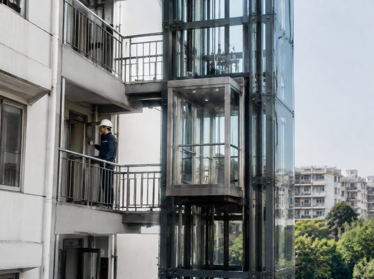 大连旧楼加建观光电梯